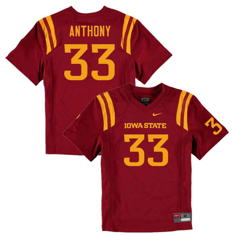 Men #33 Cale Anthony Iowa State Cyclones College Football Jerseys Sale-Cardinal